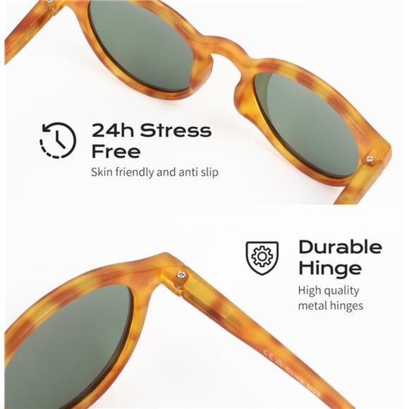 Polarized Round Sunglasses, Stylish Sunglasses for Men and Women Retro - Picture 11 of 14